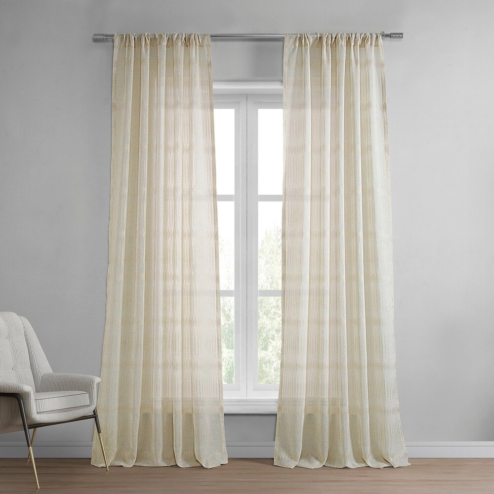 Exclusive Fabrics Polaris Patterned Linen Sheer Curtain (1 Panel)