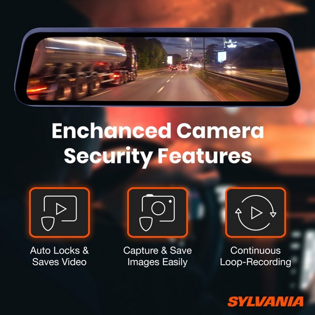 Sylvania Roadsight Mirror Dash Camera And Backup Camera 340 Degree View Hd 1080p