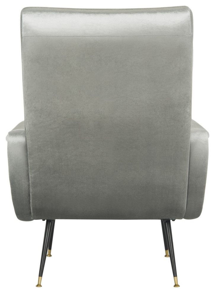 Olivia Velvet Retro Mid Century Accent Chair Light Gray   Midcentury   Armchairs And Accent Chairs   by V.S.D Furniture  Houzz