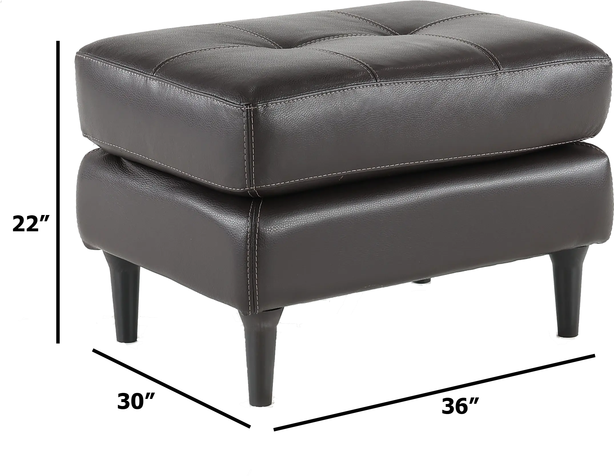 Verona Dark Brown Leather Ottoman