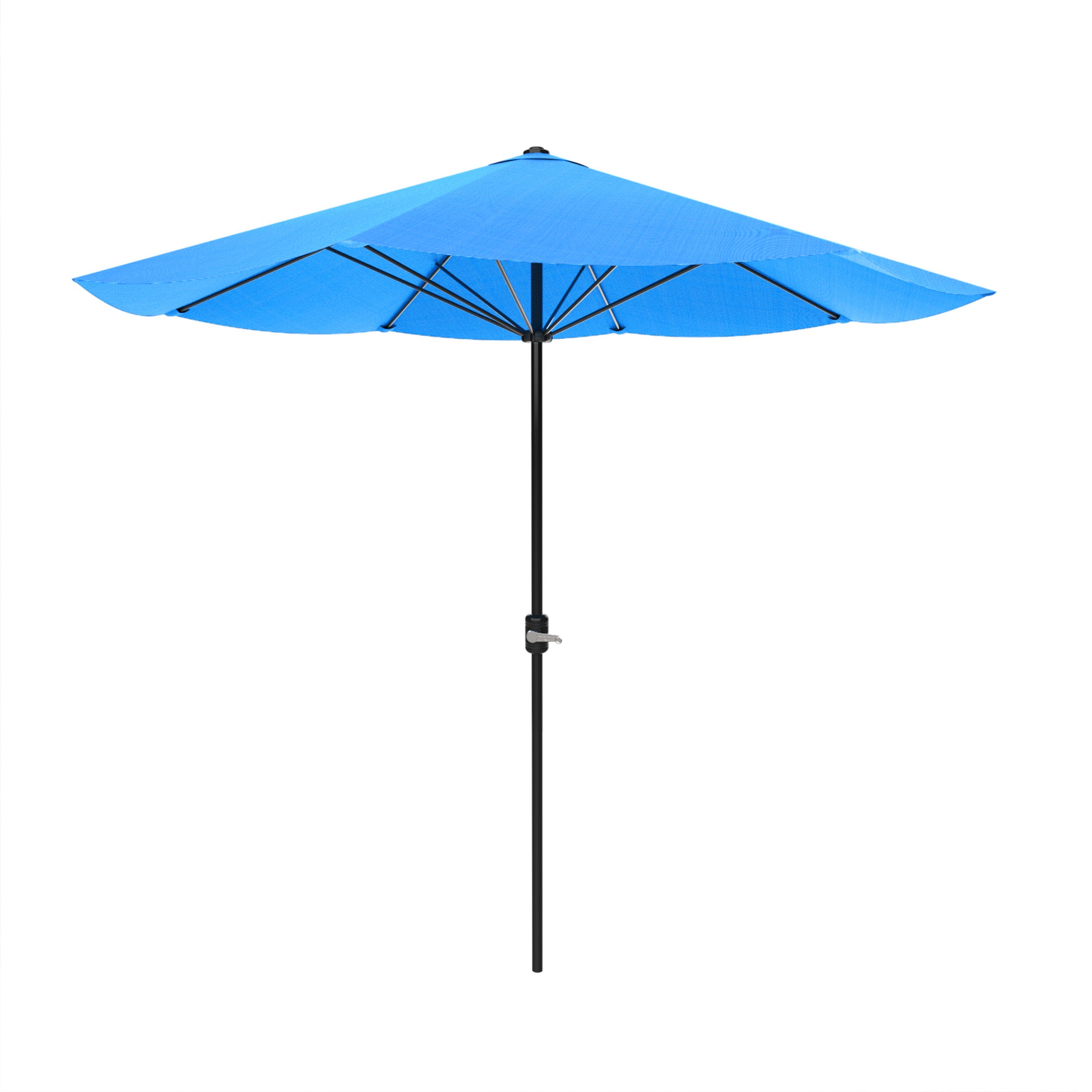 Pure Garden Patio Market Umbrella, 9 ft. Aluminum, Auto Crank, Brilliant Blue