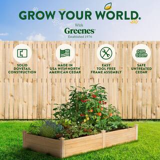 Greenes Fence 4 ft. x 8 ft. x 14 in. Original Cedar Raised Garden Bed RC12S28B