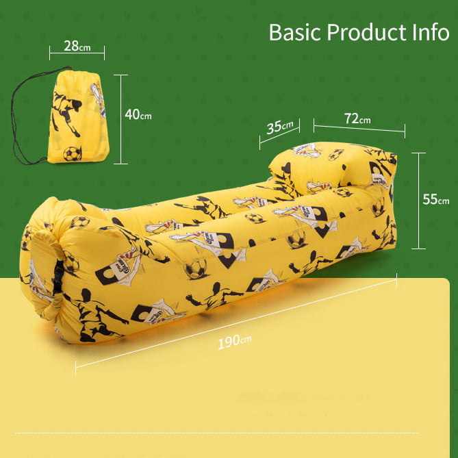 Huichenter Inflatable Sofa Folding Portable Air Cushion Bed Lounger Sofa for Picnic Camping Traveling Air Bed Mattress， Yellow