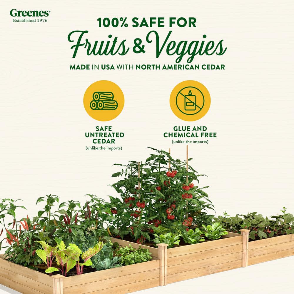 Greenes Fence 4 ft. x 12 ft. Tall Tiers Original Cedar Raised Garden Bed RC4T8S34B