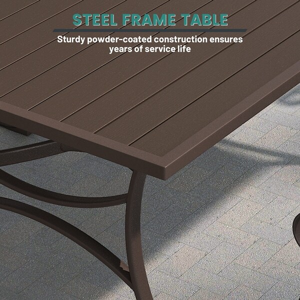 Iron rectangular dining table for terrace