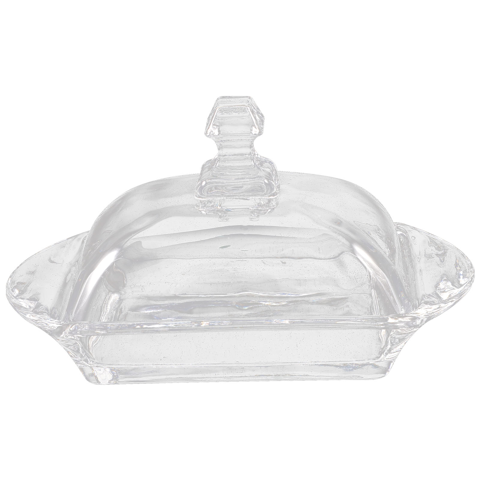 1 Set of Covered Butter Dish Glass Butter Dish Transparent Butter Tray Cheese Butter Dish with Lid