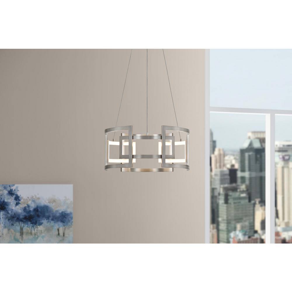 Hampton Bay Tercero 23-Watt Brushed Nickel Integrated LED Pendant HD6246A1