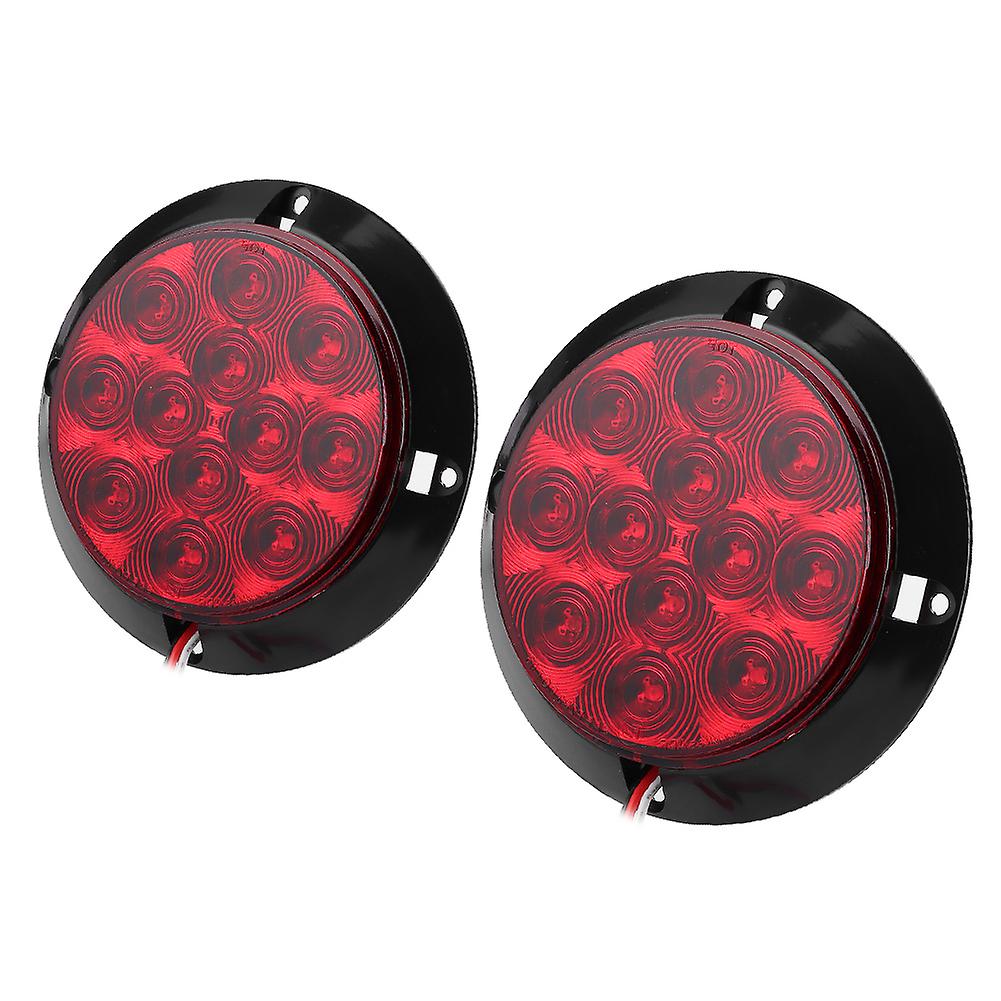 2pcs 4in 12v 12led Tail Light Waterproof Round Brake Stop Lamp For Boat Atv Truck