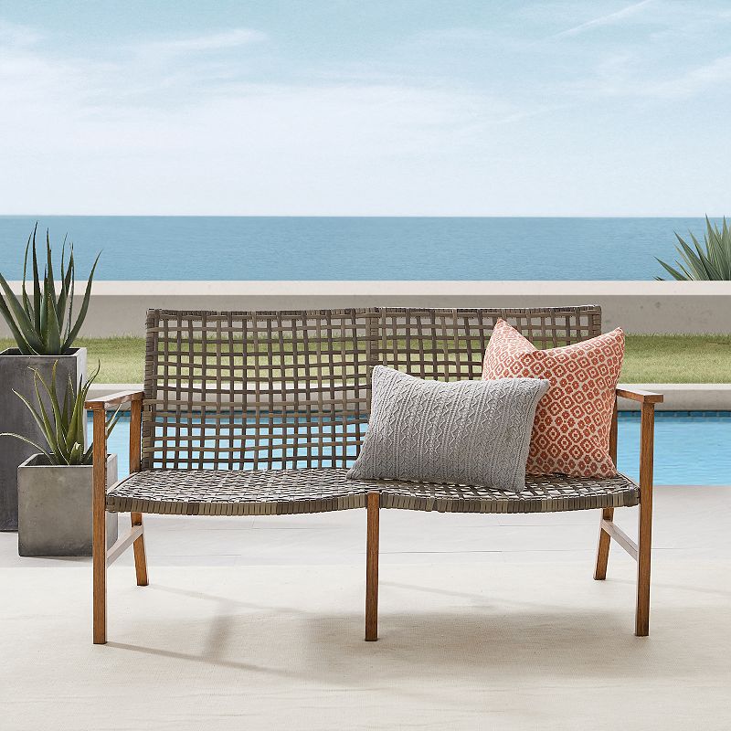 Crosley Ridley Outdoor Wicker and Metal Loveseat