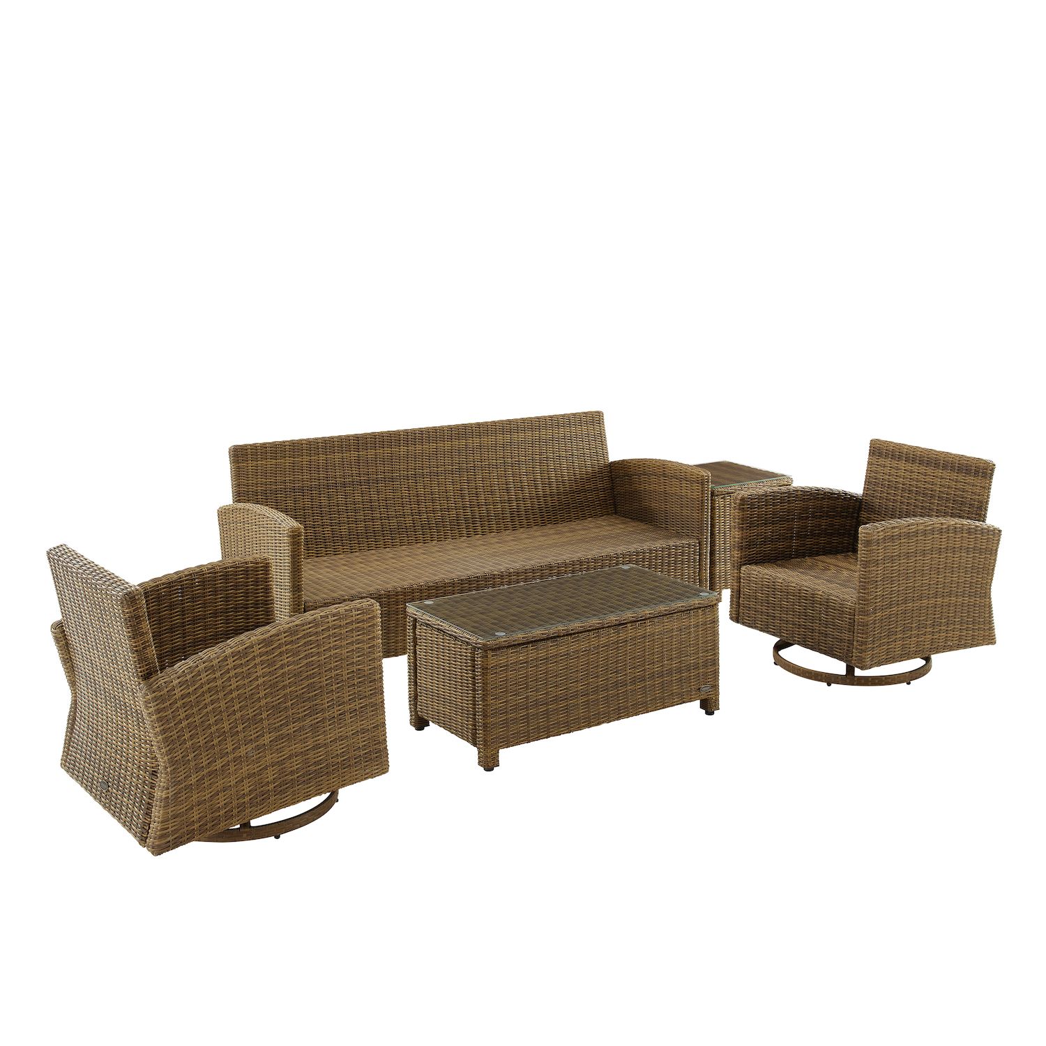 Crosley Bradenton Swivel Rocker and Sofa Set