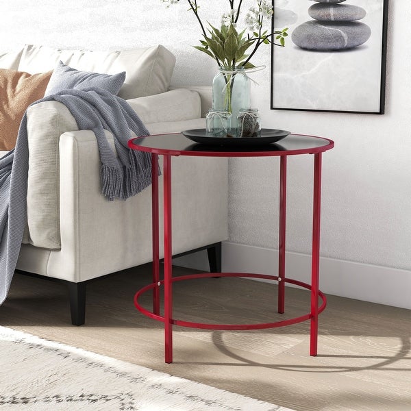 Furniture of America Llewellyn Contemporary Round 22-inch Side Table