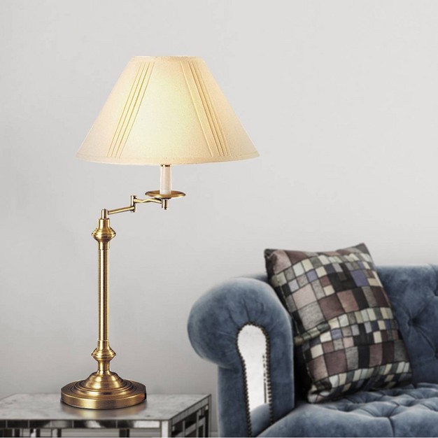 3 way Metal Swing Arm Table Lamp Antique Brass Cal Lighting