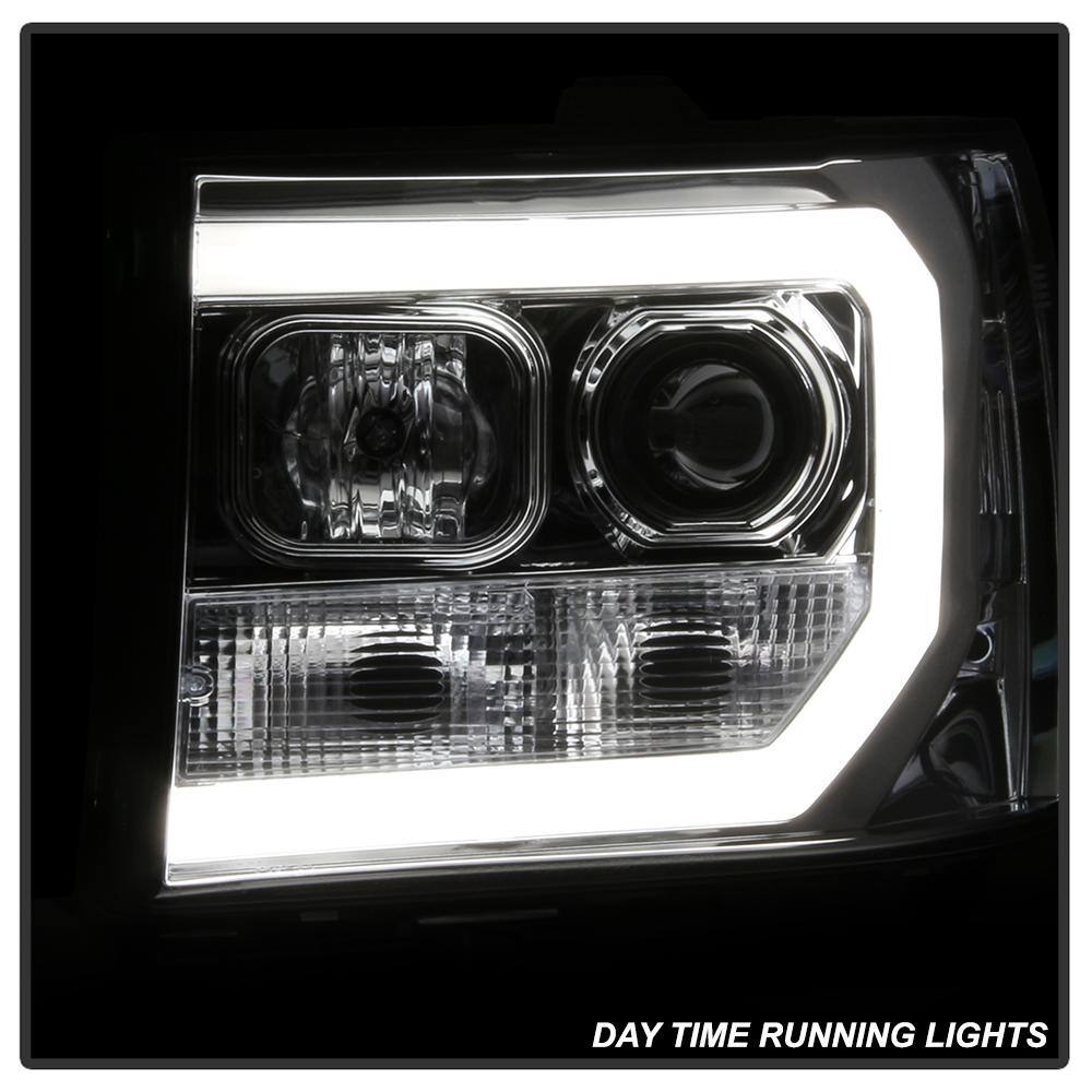 Spyder Auto GMC Sierra 150025003500 07-13 Projector Headlights - Light Bar DRL LED - Chrome 5083647