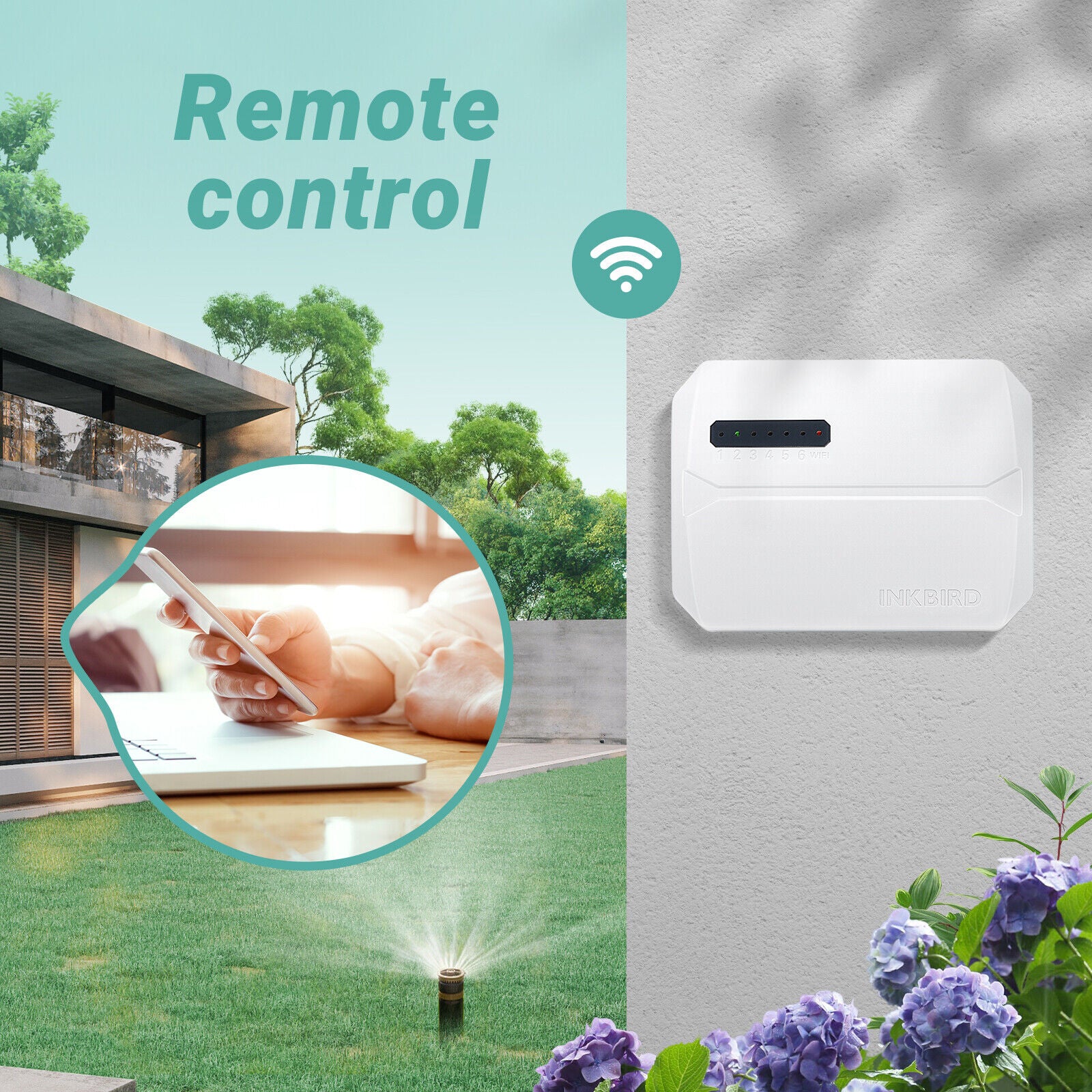 Lawn Irrigation Systems Smart Sprinkler Controller WiFi 6 Zones Watering Control