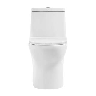 Swiss Madison 1-piece 1.1 GPF Ivy 10 in. Rough-In Dual Flush Elongated Toilet in White Seat Included SM-1T127