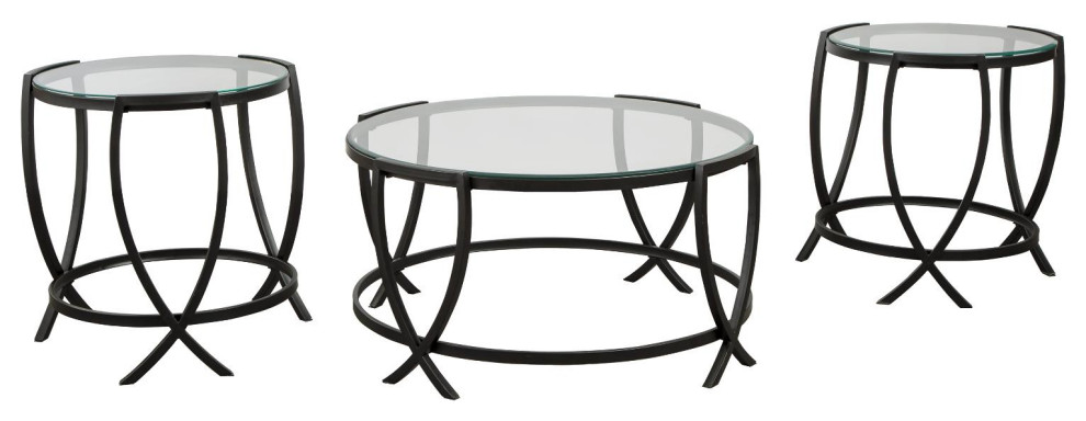 Tarrin Black Occasional Table Set of 3   Transitional   Coffee Table Sets   by Ashley Furniture Industries  Houzz