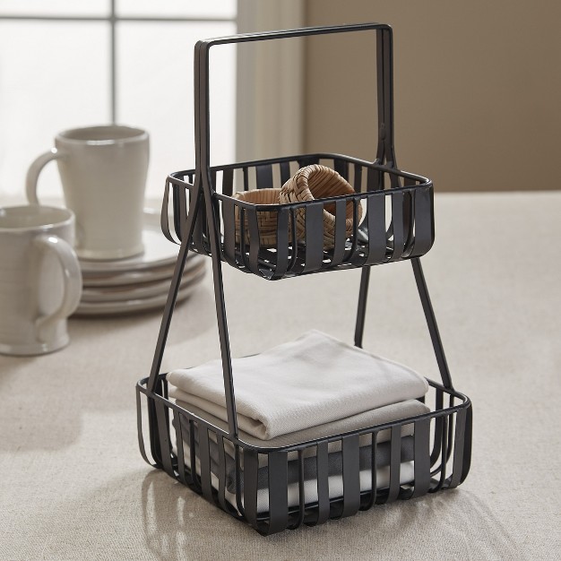 Park Designs Spencer 2 Tier Black Napkin Holder 12 5 quot h