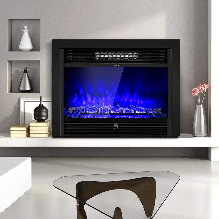 28.5 inch Recessed Mounted Standing Fireplace Heater with 3 Flame Option   28.5\