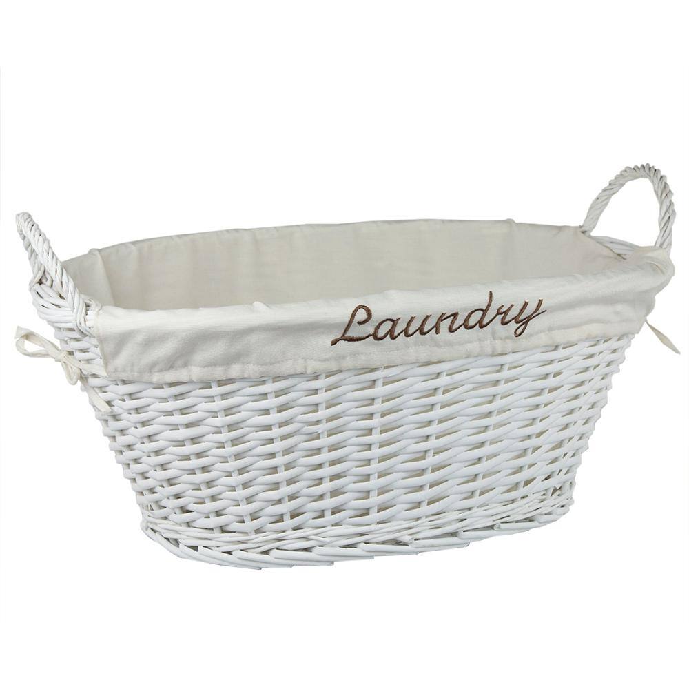 Home Basics White Wicker Basket LH45002