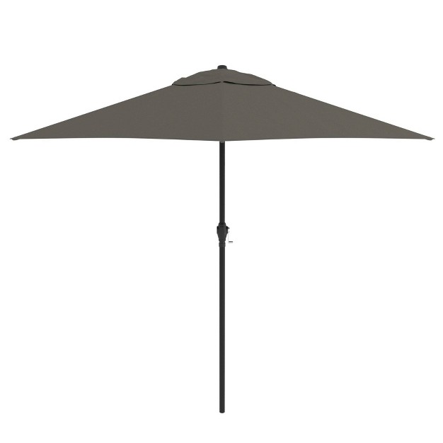 9 x27 X 9 x27 Steel Market Polyester Patio Umbrella With Crank Lift And Push button Tilt Taupe Astella