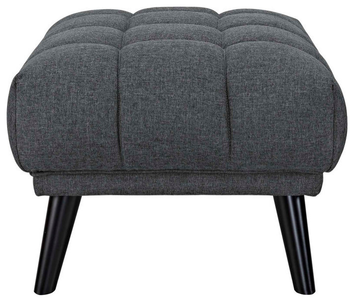 Stella Gray Upholstered Fabric Ottoman   Midcentury   Footstools And Ottomans   by V.S.D Furniture  Houzz