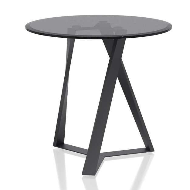 Borrego Round End Table Texture Black gray Mibasics