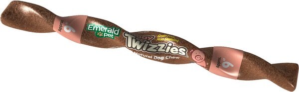 Emerald Pet Piggy Twizzies Grain-Free Dog Treats. 9-in