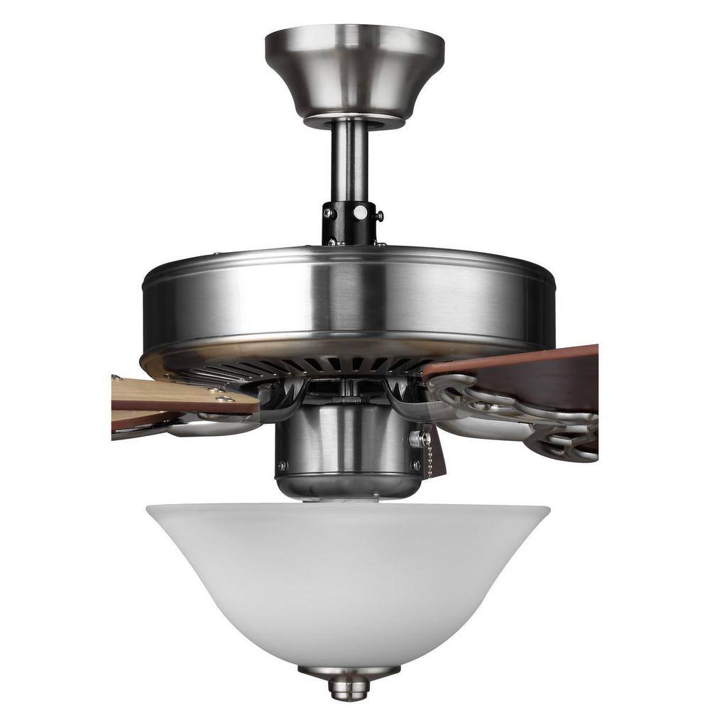 Progress Lighting 5-Blade 52 in. Integrated LED Brushed Nickel Ceiling Fan with Light Kit P2599-09