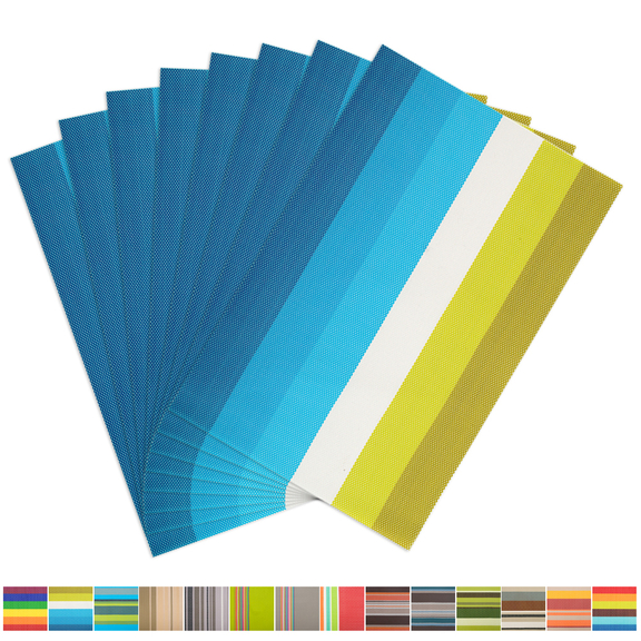 Aspire 8PCS Rainbow Stripe Placemats Heat Insulati...