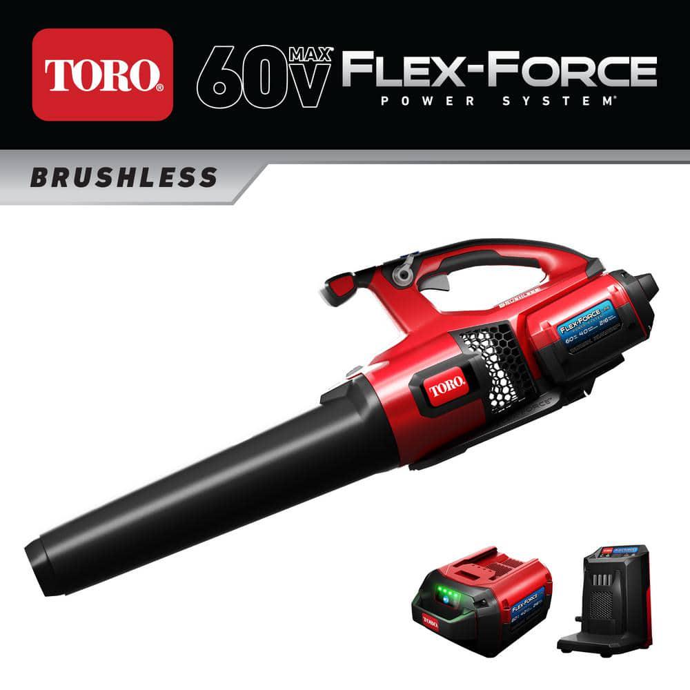 Toro 157 MPH 605 CFM 60Volt Max LithiumIon Cordless Brushless Leaf Blower 40 Ah Battery and Charger Included