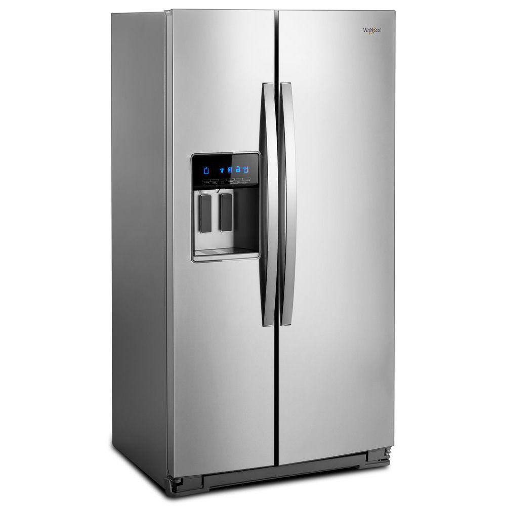 Whirlpool 20.6 cu. ft. Side By Side Refrigerator in Fingerprint Resistant Stainless Steel Counter Depth WRS571CIHZ