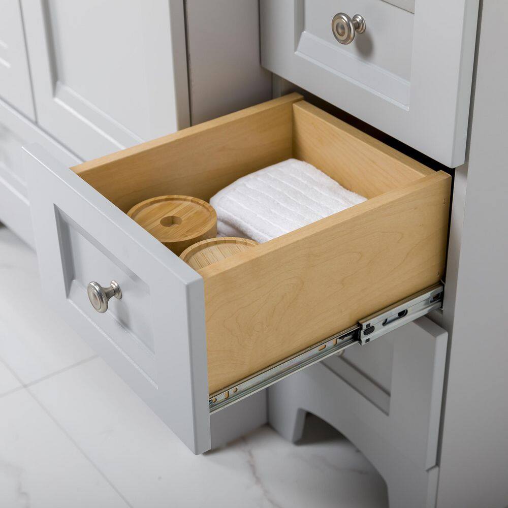 Glacier Bay Delridge 12 in. W x 15 in. D Bath Vanity in Pearl Gray with Cultured Marble Vanity Top in White DR12P2-PG