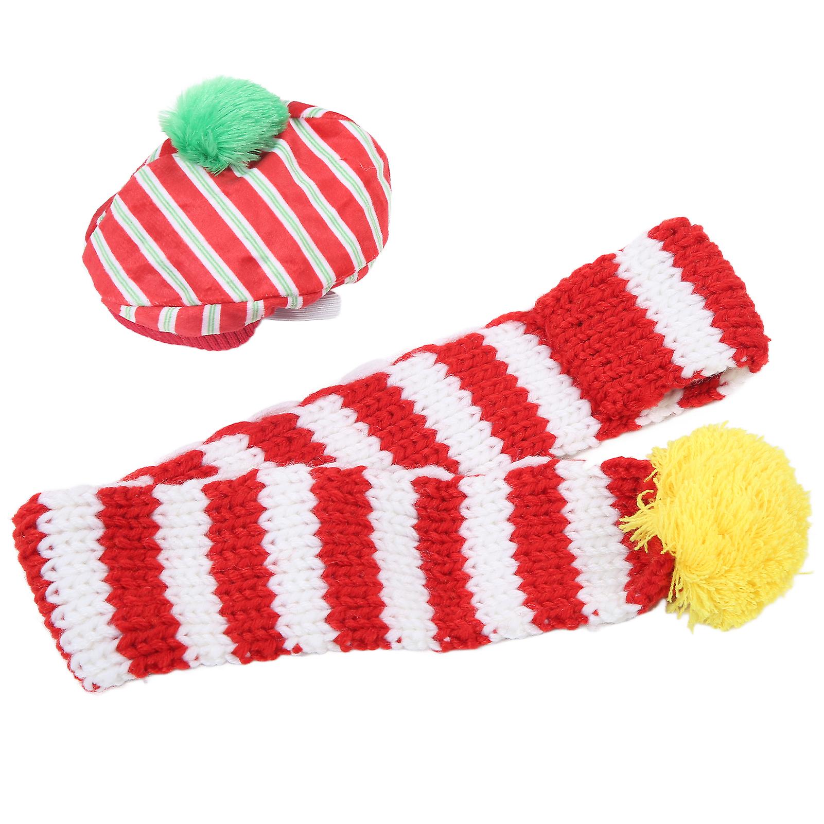 Dog Hat And Scarf Set Dog Christmas Adorable Knitted Hat Set For Pet Cat Dog Small Medium Large Dogswhitered S