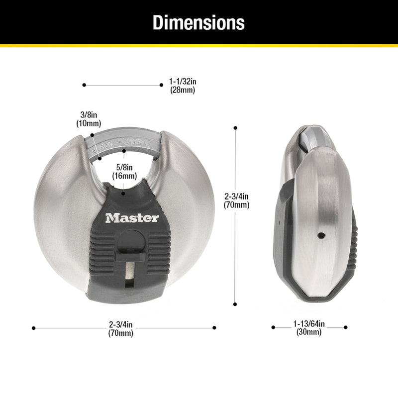 DISC KY PDLCK STL 2-3/4