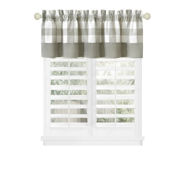 Kate Aurora Modern Farmhouse Buffalo Plaid Checkered Rod Pocket Window Valance