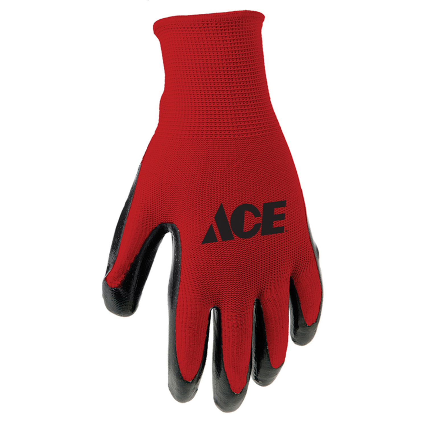 Ace Men\u0027s Indoor/Outdoor Coated Work Gloves Red L 3 pk