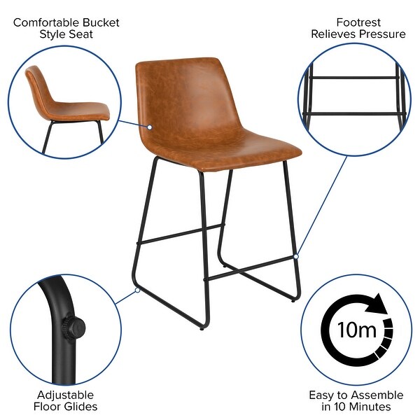 LeatherSoft Counter-height Stools (Set of 2)