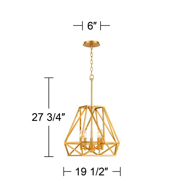 Wide Modern Open Geometric Frame 5 light Fixture For Dining Room House Home Kitchen Island