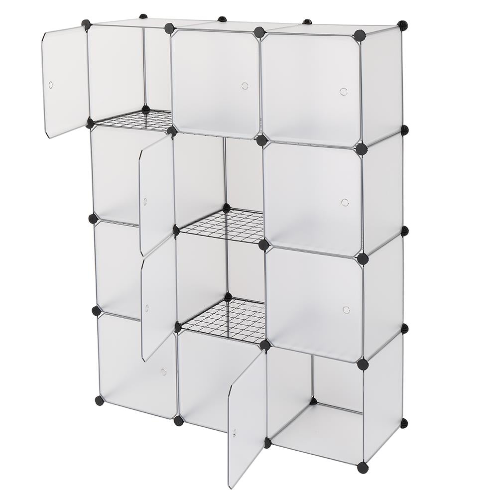 Ktaxon DIY 12-Cube Closet Storage Organizer Wardrobe for Bedroom Living Room with Doors