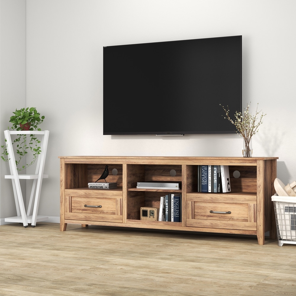 TV Stand with Ample Storage Space and 2 Drawers