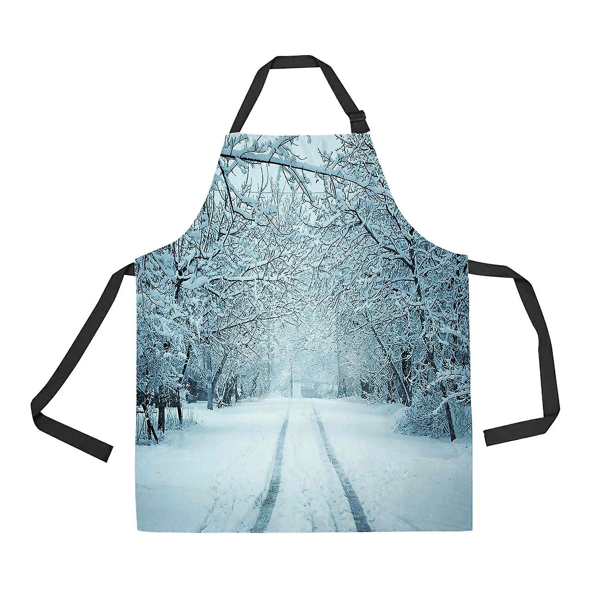 Winter Landscape Apron Home Kitchen Apron With Pockets