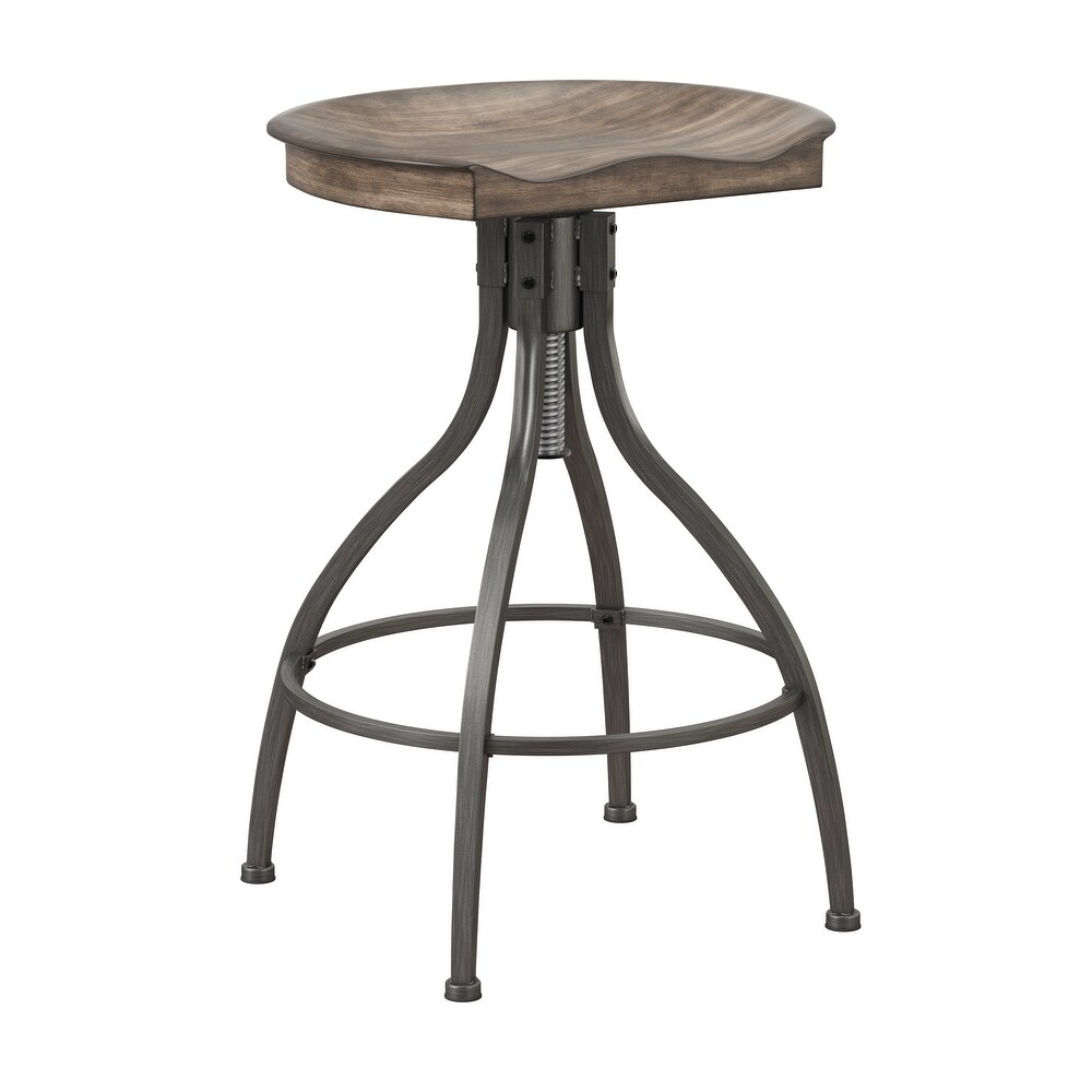 Hillsdale Worland Backless Metal Adjustable Height Swivel Stool