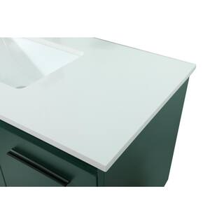 Simply Living 40 in. W x 18 in. D x 19.7 in. H Bath Vanity in Green with Ivory White Quartz Top SL133620MGN