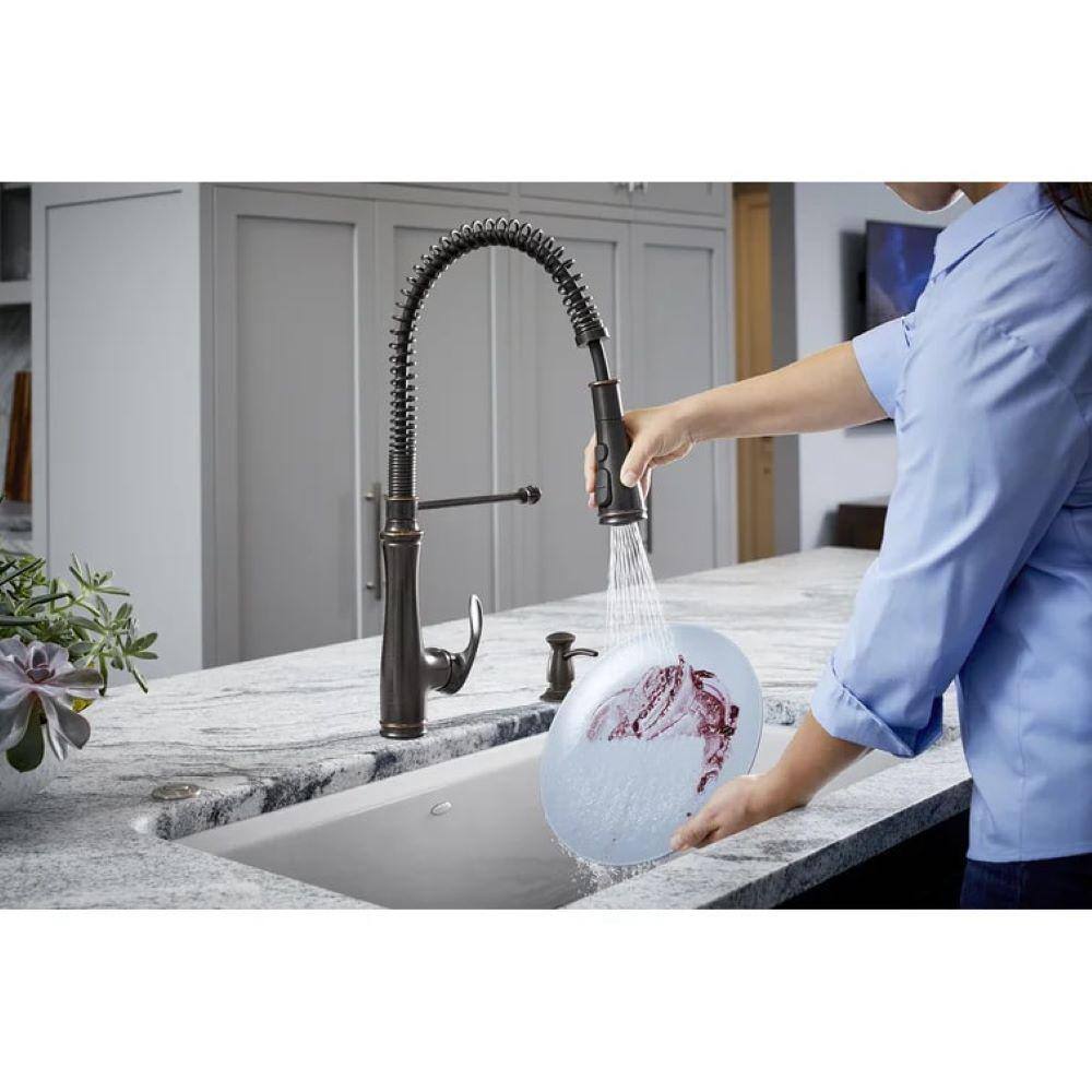 KOHLER Bellera Single-Handle Semi-Professional Pull Down Sprayer Kitchen Faucet in Oil-Rubbed Bronze K-29106-2BZ