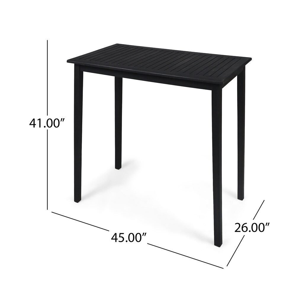 Polaris Outdoor Minimalist Acacia Wood Bar Table by Christopher Knight Home   26.00\