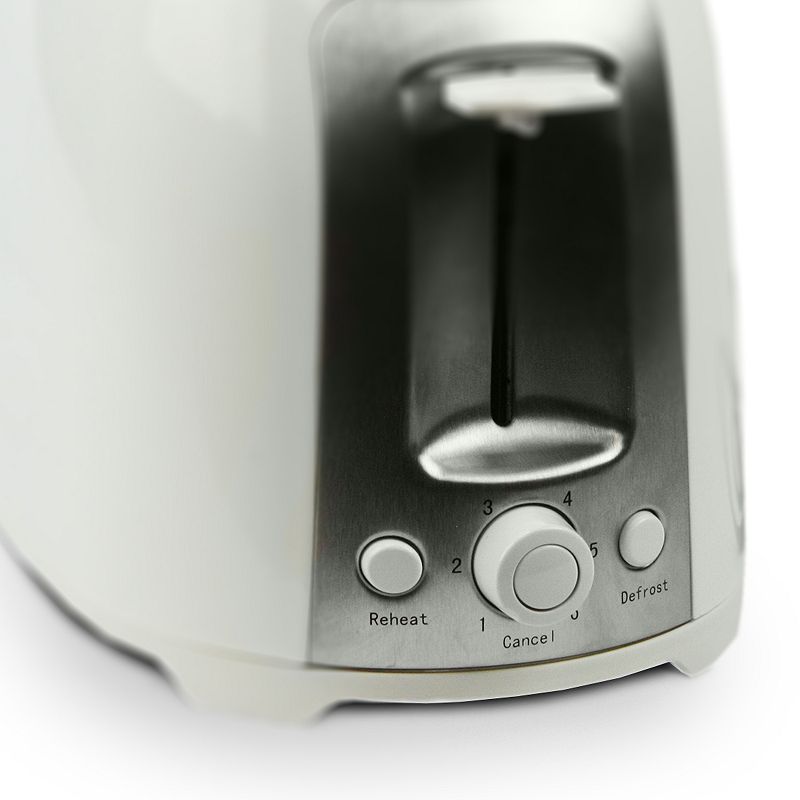 Brentwood 2 Slice Cool Touch Toaster in White and Stainless Steel