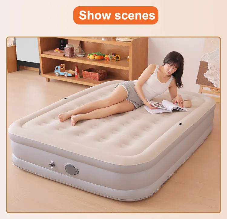 Inflatable mattress with built in electric pump for camping traveling outdoor sports waterproof bed cover mattress protector