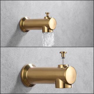 Ultra Faucets Kree Single Handle 1-Spray Tub and Shower Faucet 1.8 GPM with Pressure Balance in. Brushed Gold (Valve Included) UF78308R