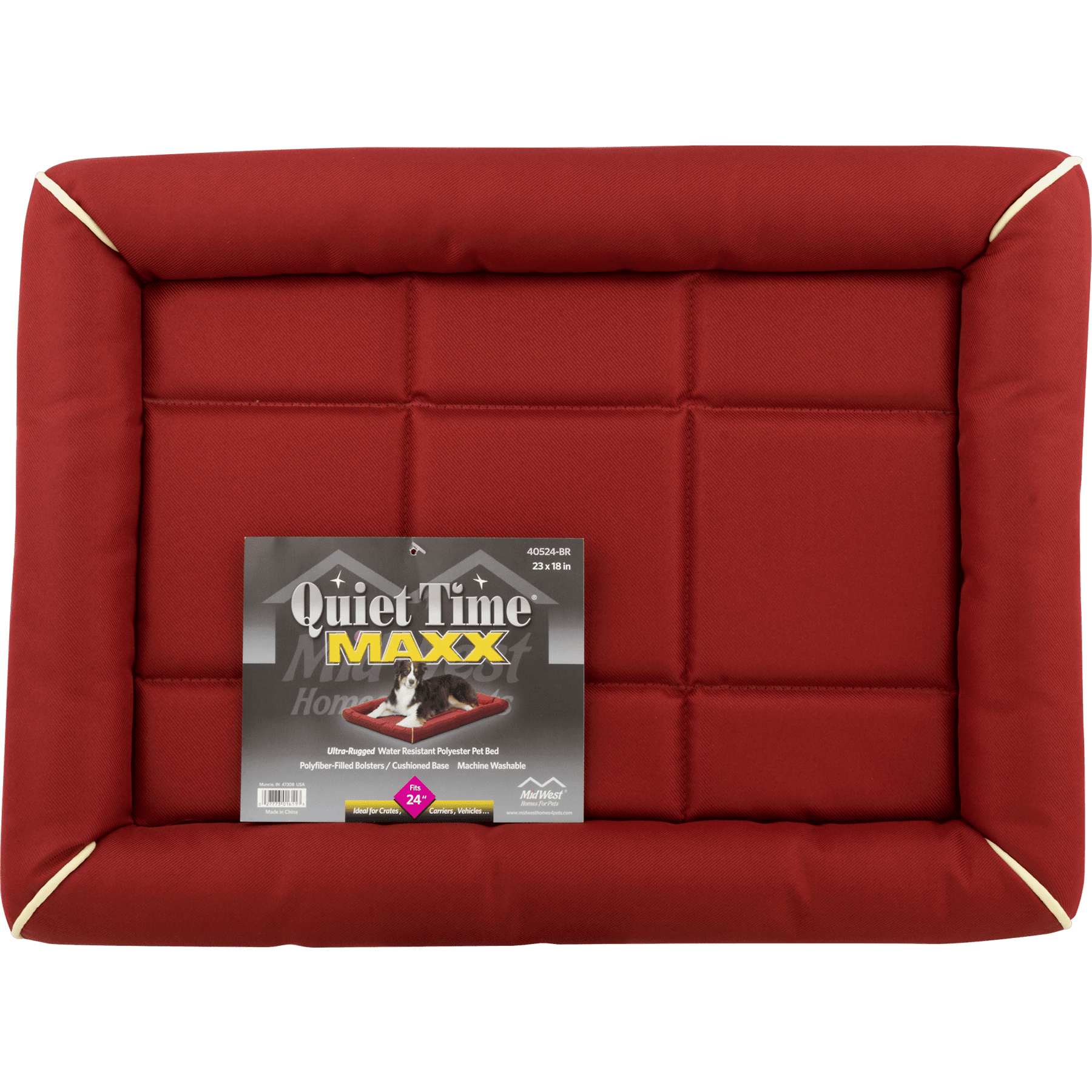 MidWest Homes for Pets QuietTime Maxx Stain Resistant 24 in Large Dog Bed, Brick