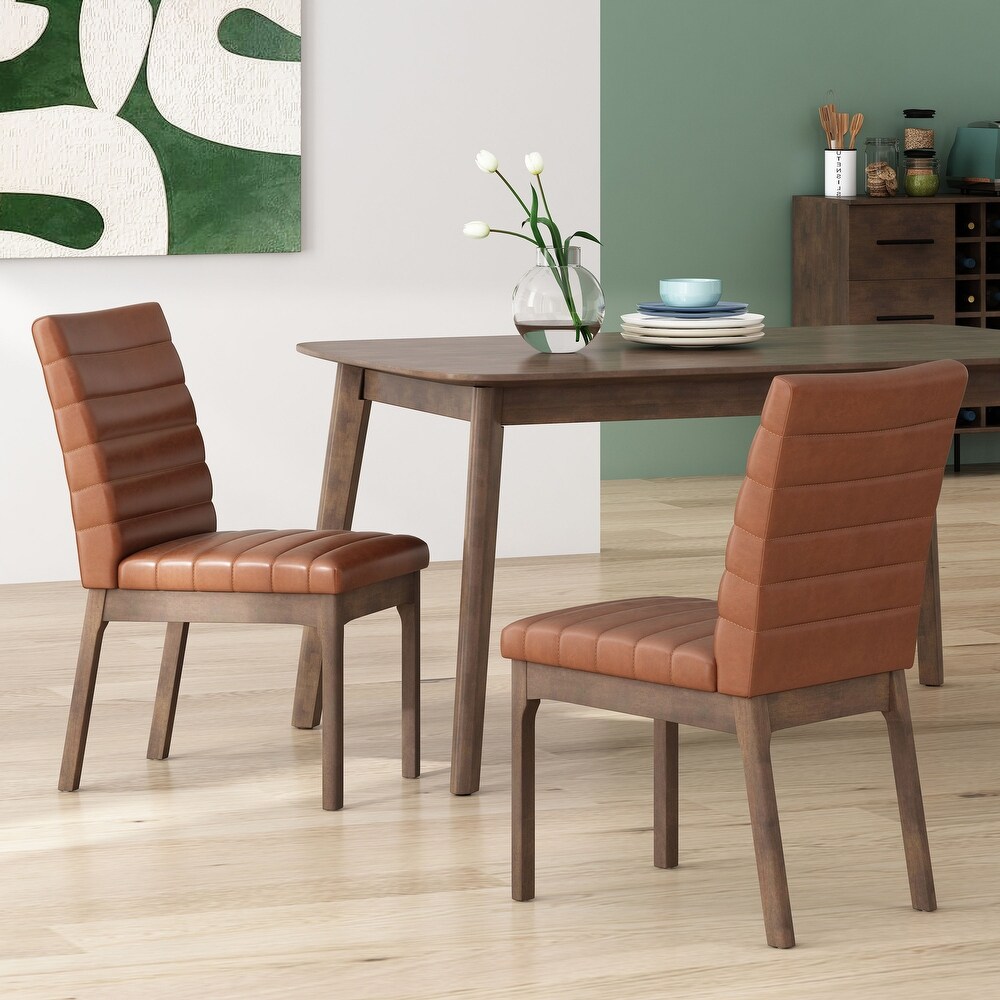 Lancer Channel Stitch Dining Chairs (Set of 2) by Christopher Knight Home